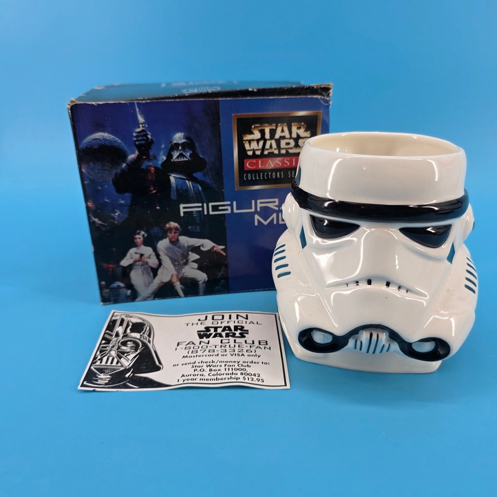 Vintage 1997 Star Wars Stormtrooper Mug Applause 3D Ceramic Helmet‎ 46046 w Box